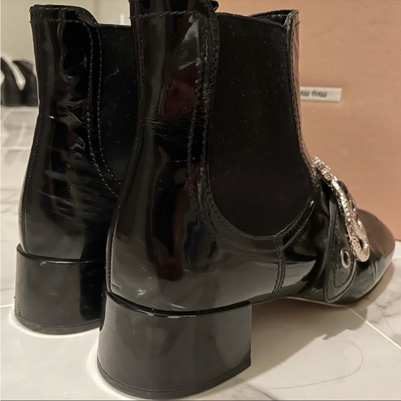 ❌ SOLD❌ 💯 Authentic Miu Miu Jewel Buckle boots patent leather - Picture 10 of 10